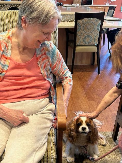 Pet Visits in Legacy Place Senior Assisted Living Home