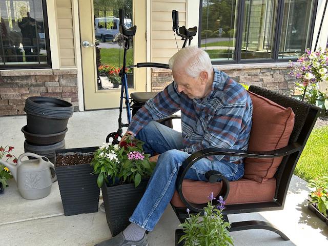 Gardening activities at Legacy Place Senior Assisted Living