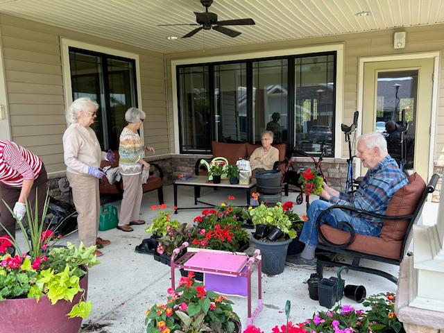 Gardening activities at Legacy Place Senior Assisted Living