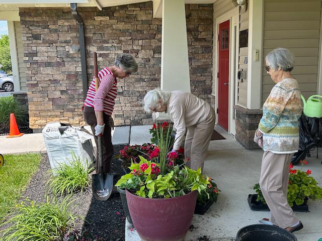 Gardening activities at Legacy Place Senior Assisted Living