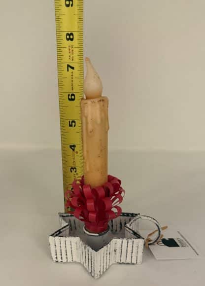 Moravian Lovefeast Candle with white metal star base - Image 3