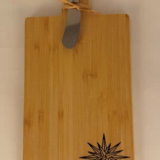 Moravian star wood charcuterie board with matching knife
